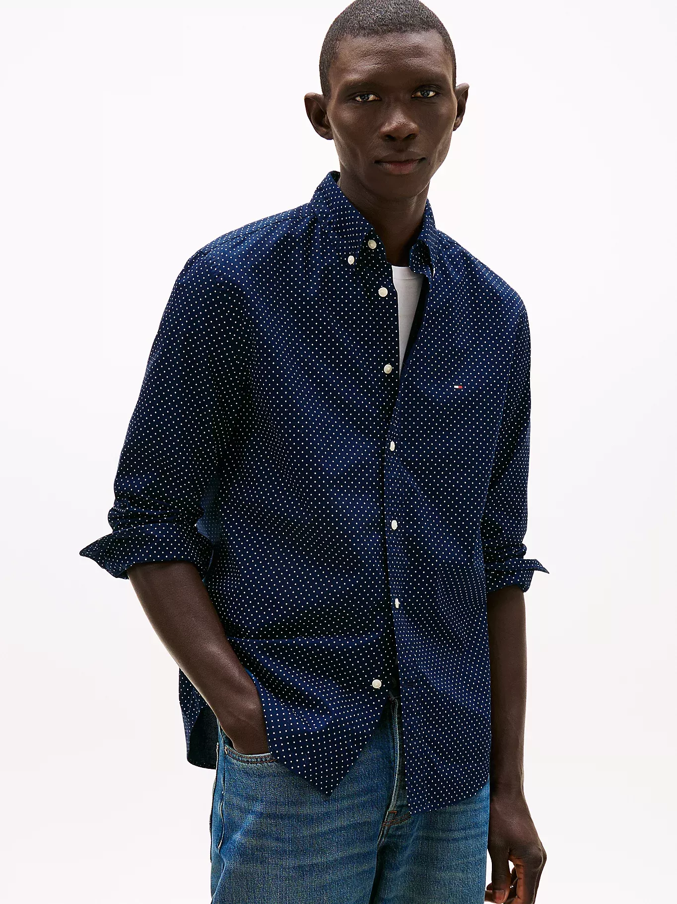 Chemise coupe standard à pois TH Flex