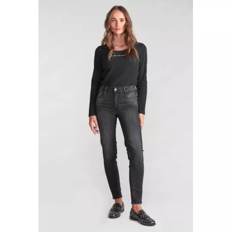 Jeans pulp slim Acya taille haute 7/8ème noir N°1