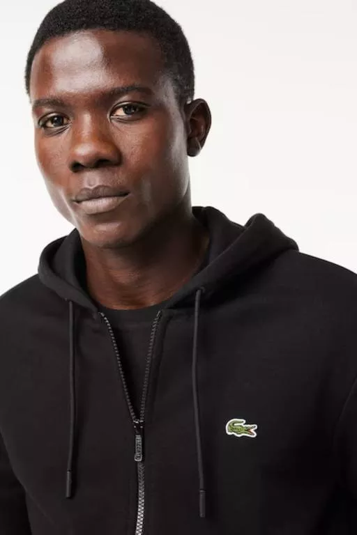 SWEATSHIRT JOGGER ZIPPÉ HOMME EN MOLLETON LACOSTE AVEC POCHE KANGOUROU