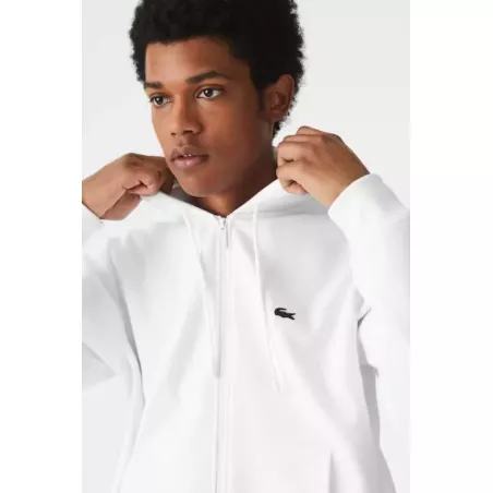 SWEATSHIRT JOGGER ZIPPÉ HOMME EN MOLLETON LACOSTE AVEC POCHE KANGOUROU