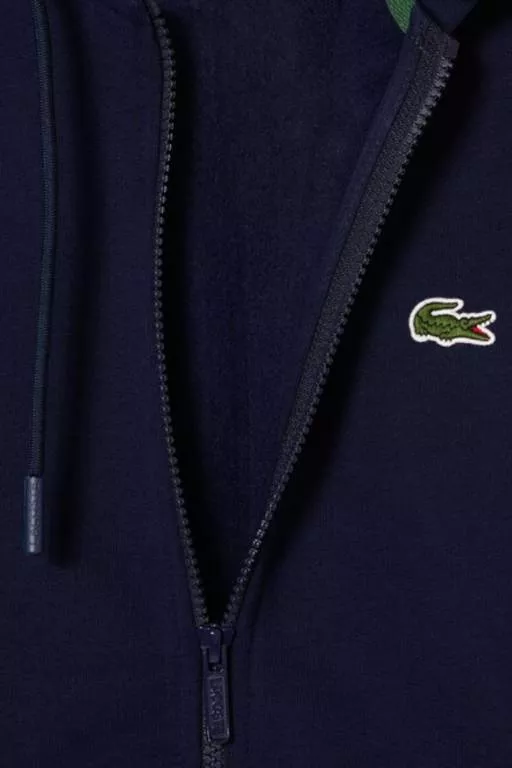 SWEATSHIRT JOGGER ZIPPÉ HOMME EN MOLLETON LACOSTE AVEC POCHE KANGOUROU