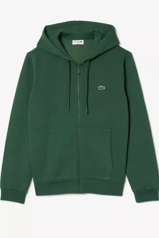 SWEATSHIRT JOGGER ZIPPÉ HOMME EN MOLLETON LACOSTE AVEC POCHE KANGOUROU