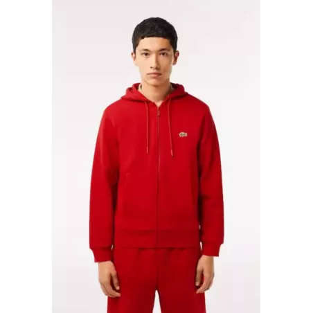 SWEATSHIRT JOGGER ZIPPÉ HOMME EN MOLLETON LACOSTE AVEC POCHE KANGOUROU