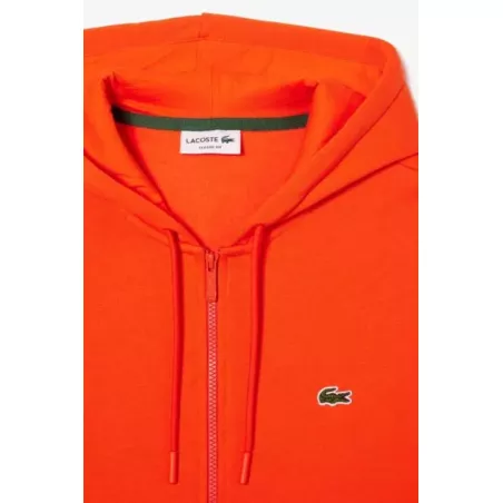 SWEATSHIRT JOGGER ZIPPÉ HOMME EN MOLLETON LACOSTE AVEC POCHE KANGOUROU