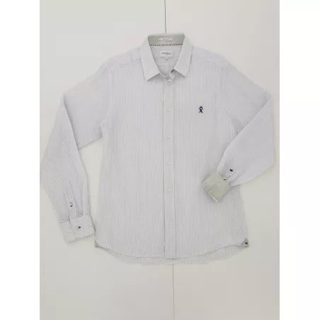 CLAY2 M STRIPED LINEN SHIRT