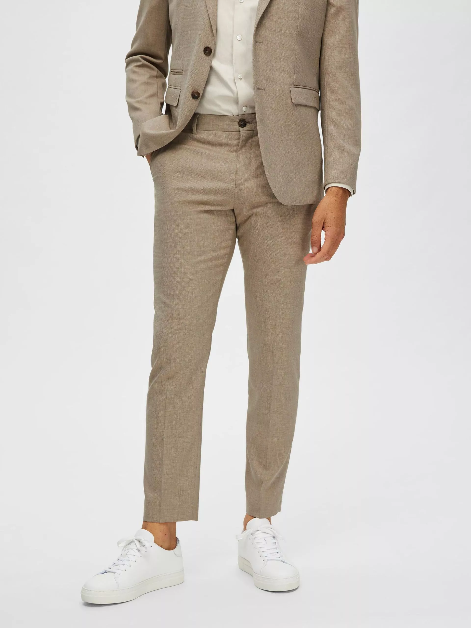 TISSÉ EN LAINE MÉLANGÉE PANTALON
