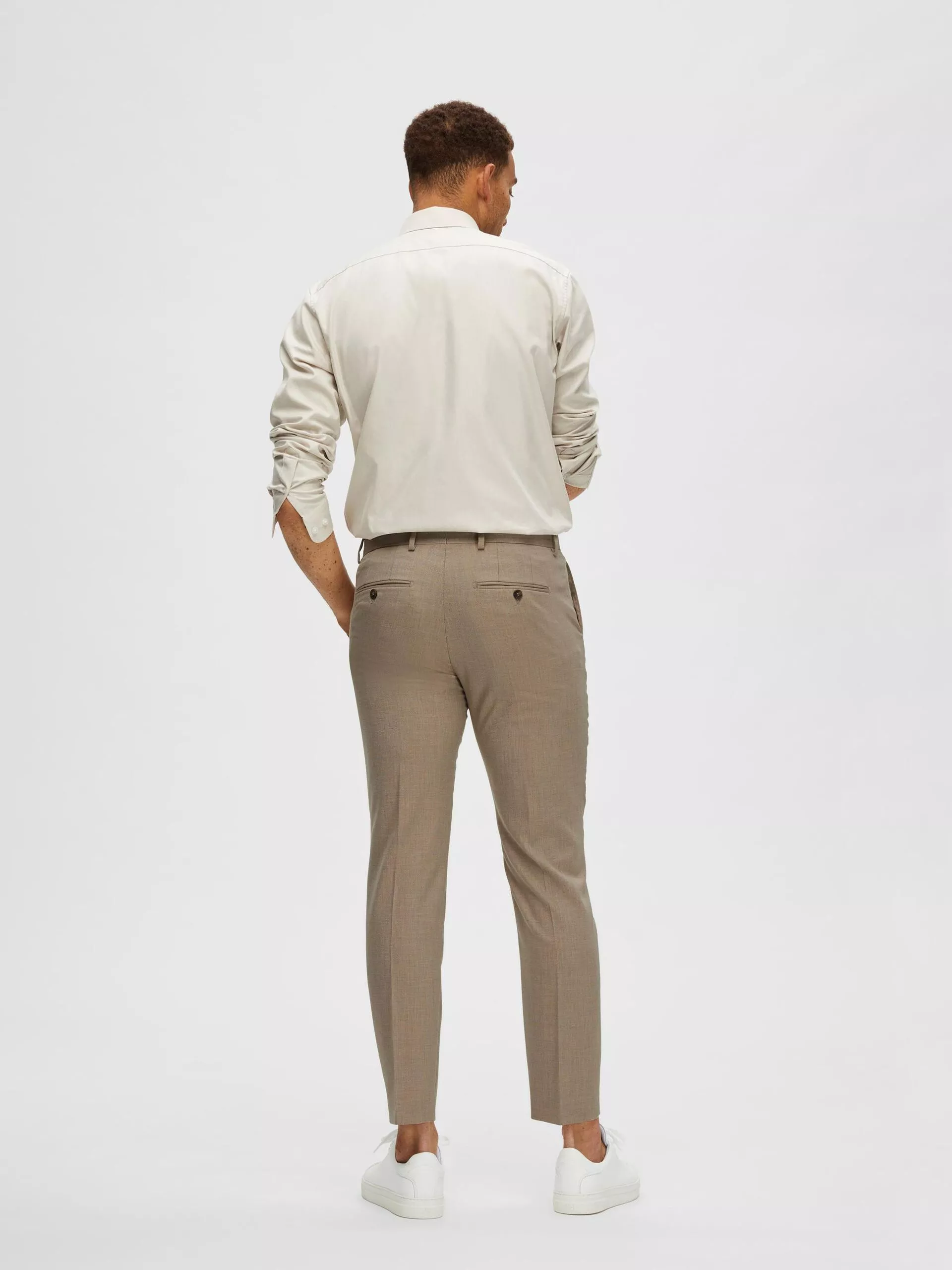 TISSÉ EN LAINE MÉLANGÉE PANTALON