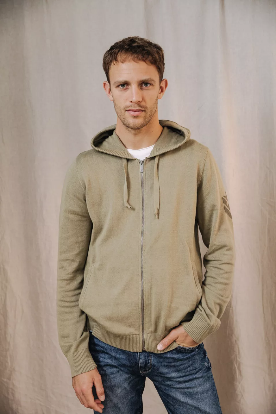 Lyam Conwy Cardigan Zippé à Capuche