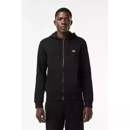 SWEATSHIRT JOGGER ZIPPÉ HOMME EN MOLLETON LACOSTE AVEC POCHE KANGOUROU