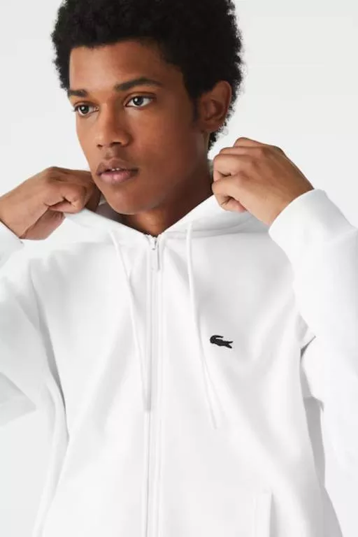 SWEATSHIRT JOGGER ZIPPÉ HOMME EN MOLLETON LACOSTE AVEC POCHE KANGOUROU