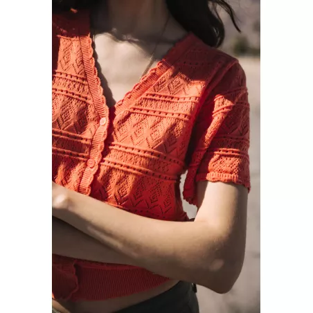 Pradda Cardigan en maille ajourée