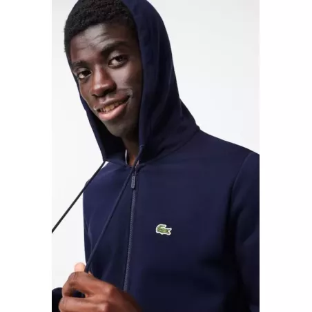 SWEATSHIRT JOGGER ZIPPÉ HOMME EN MOLLETON LACOSTE AVEC POCHE KANGOUROU