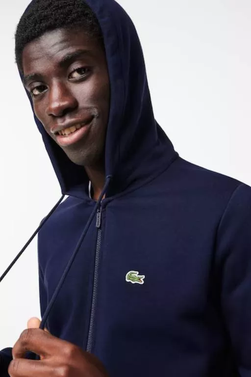 SWEATSHIRT JOGGER ZIPPÉ HOMME EN MOLLETON LACOSTE AVEC POCHE KANGOUROU