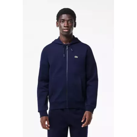 SWEATSHIRT JOGGER ZIPPÉ HOMME EN MOLLETON LACOSTE AVEC POCHE KANGOUROU