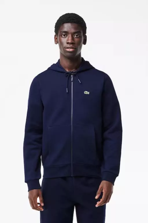 SWEATSHIRT JOGGER ZIPPÉ HOMME EN MOLLETON LACOSTE AVEC POCHE KANGOUROU