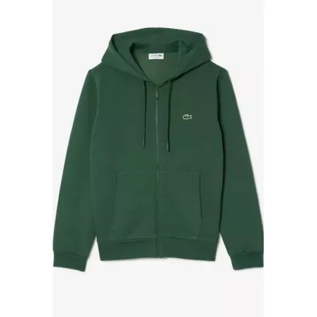 SWEATSHIRT JOGGER ZIPPÉ HOMME EN MOLLETON LACOSTE AVEC POCHE KANGOUROU