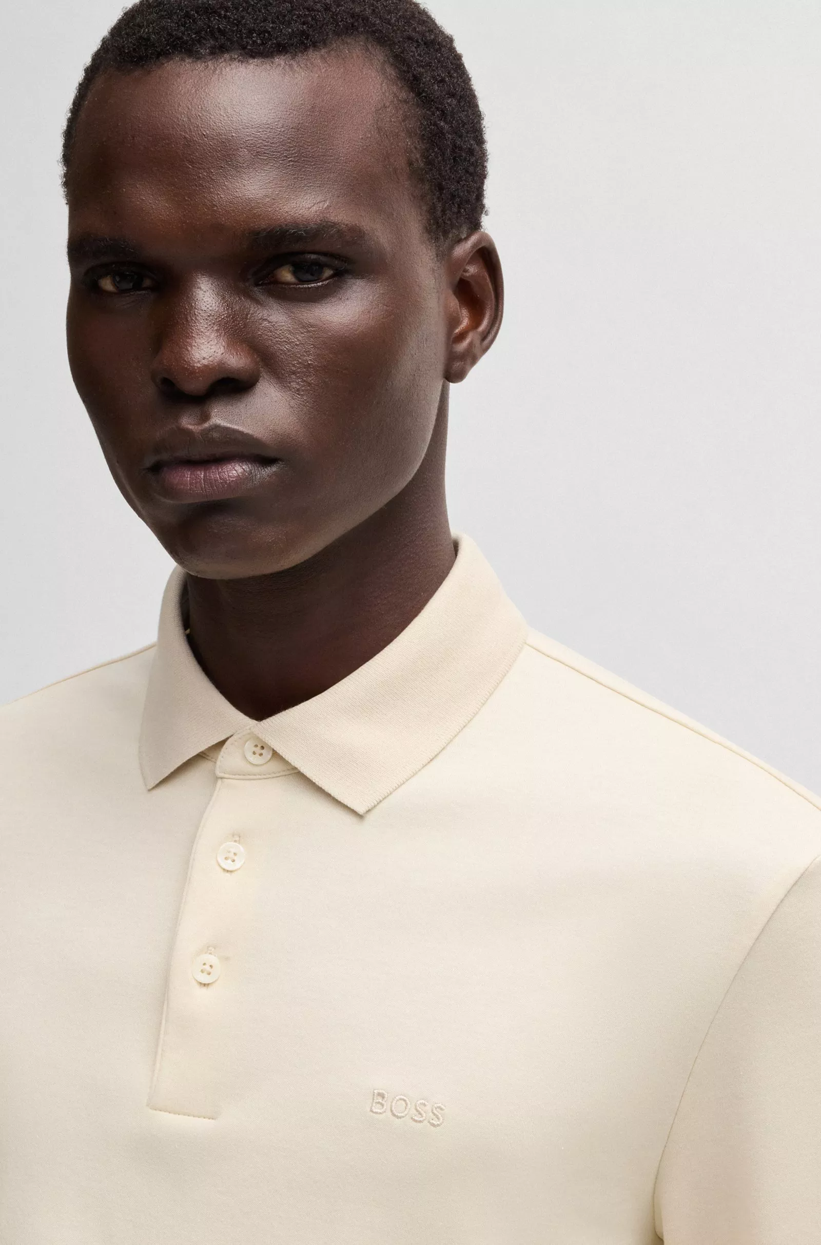 Polo en coton interlock avec logo brodé