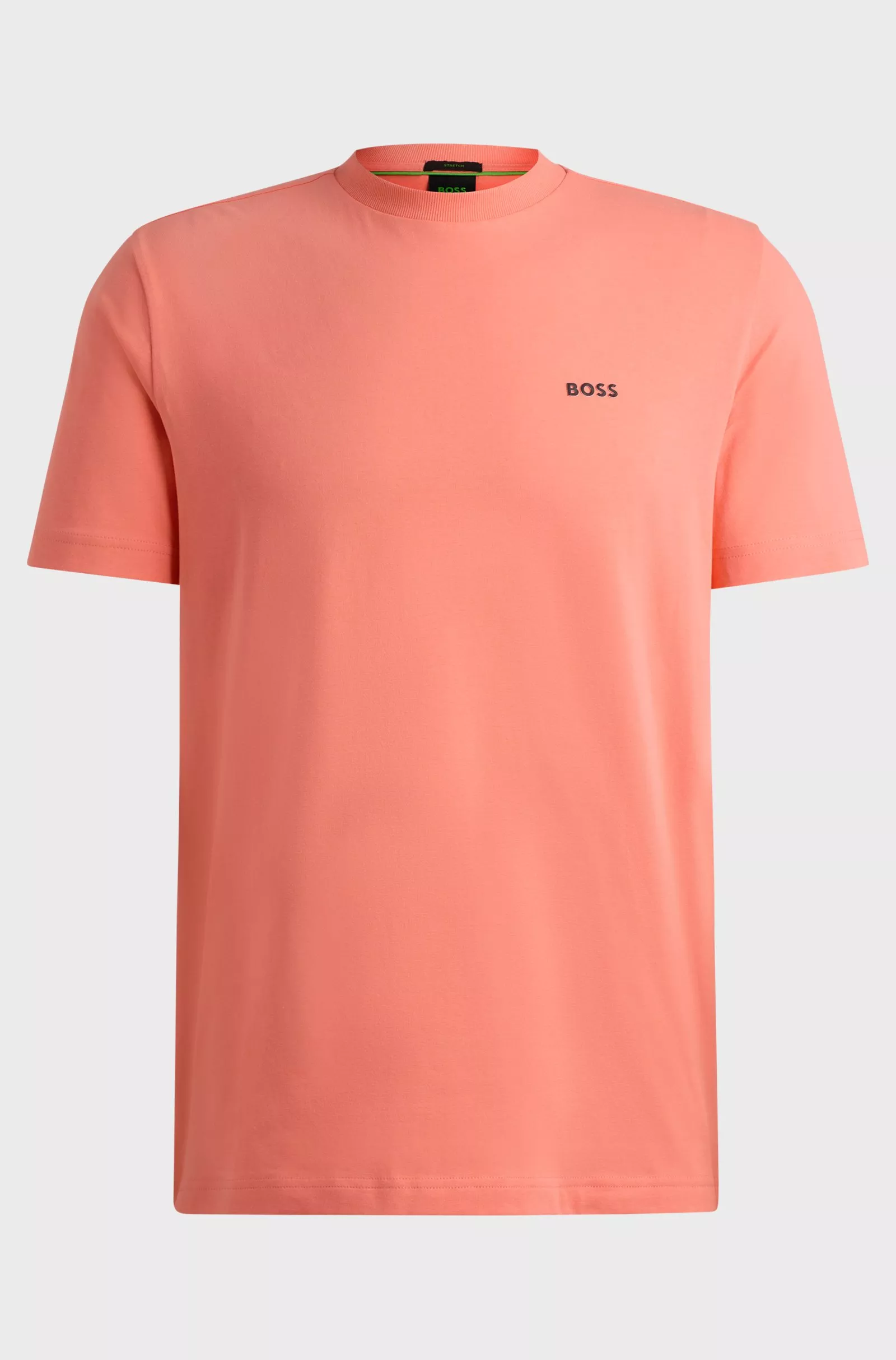 T-SHIRT REGULAR EN COTON STRETCH AVEC LOGO CONTRASTANT