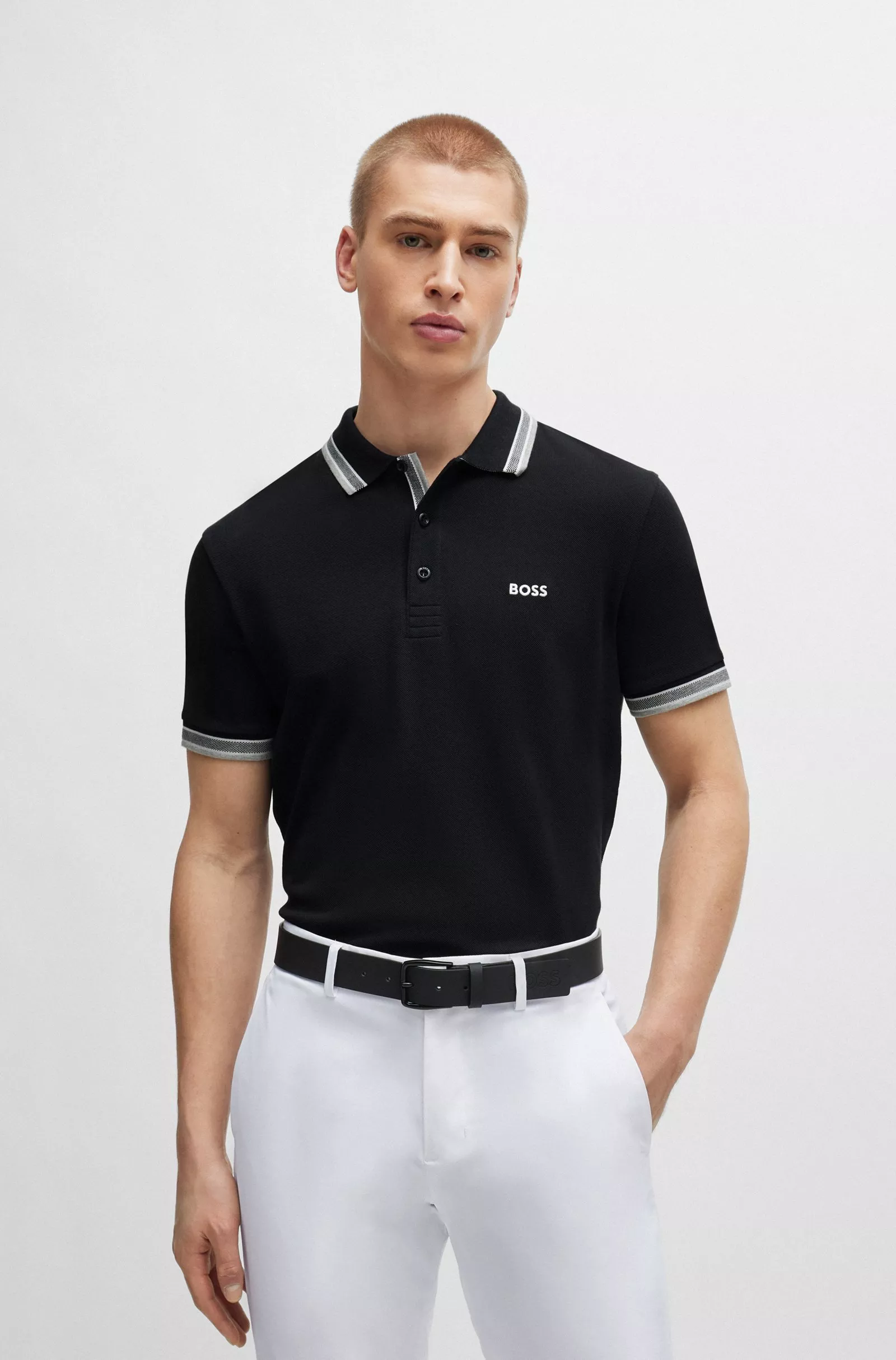 Polo Paddy en piqué de coton avec sous-col logoté