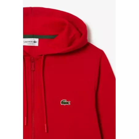 SWEATSHIRT JOGGER ZIPPÉ HOMME EN MOLLETON LACOSTE AVEC POCHE KANGOUROU