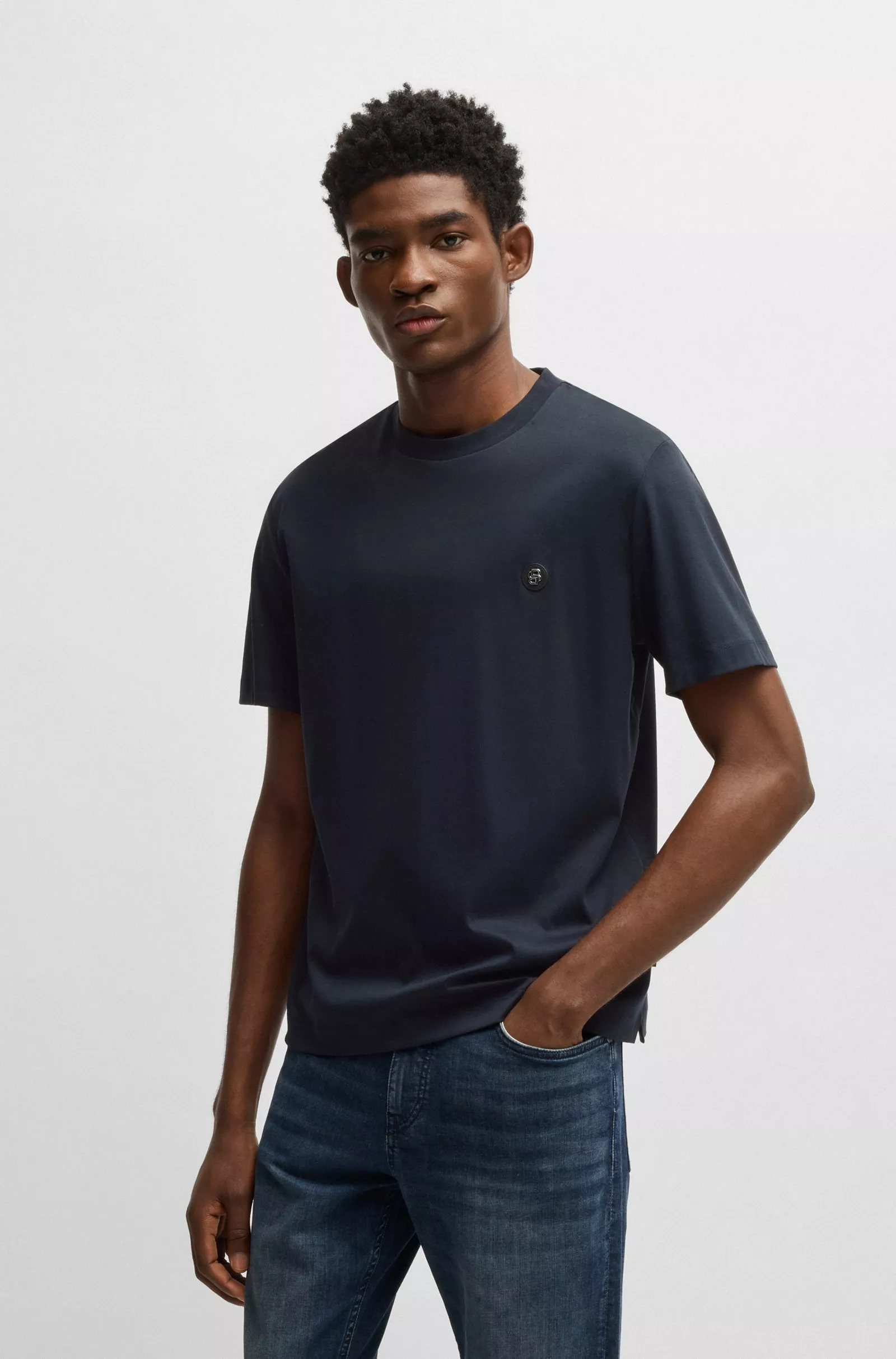 T-shirt Regular en coton avec monogramme Double B