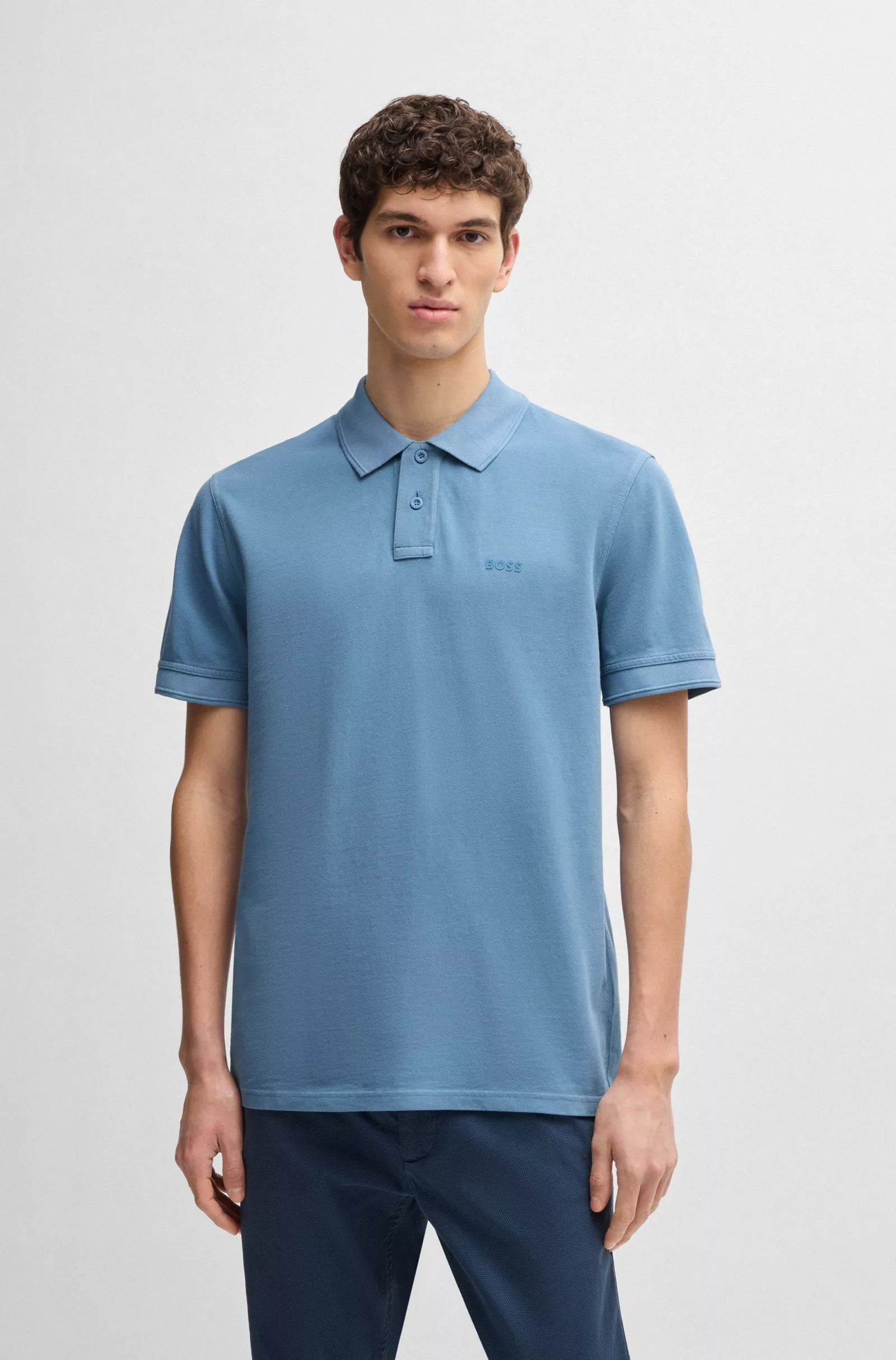Polo en piqué de coton avec logo imprimé