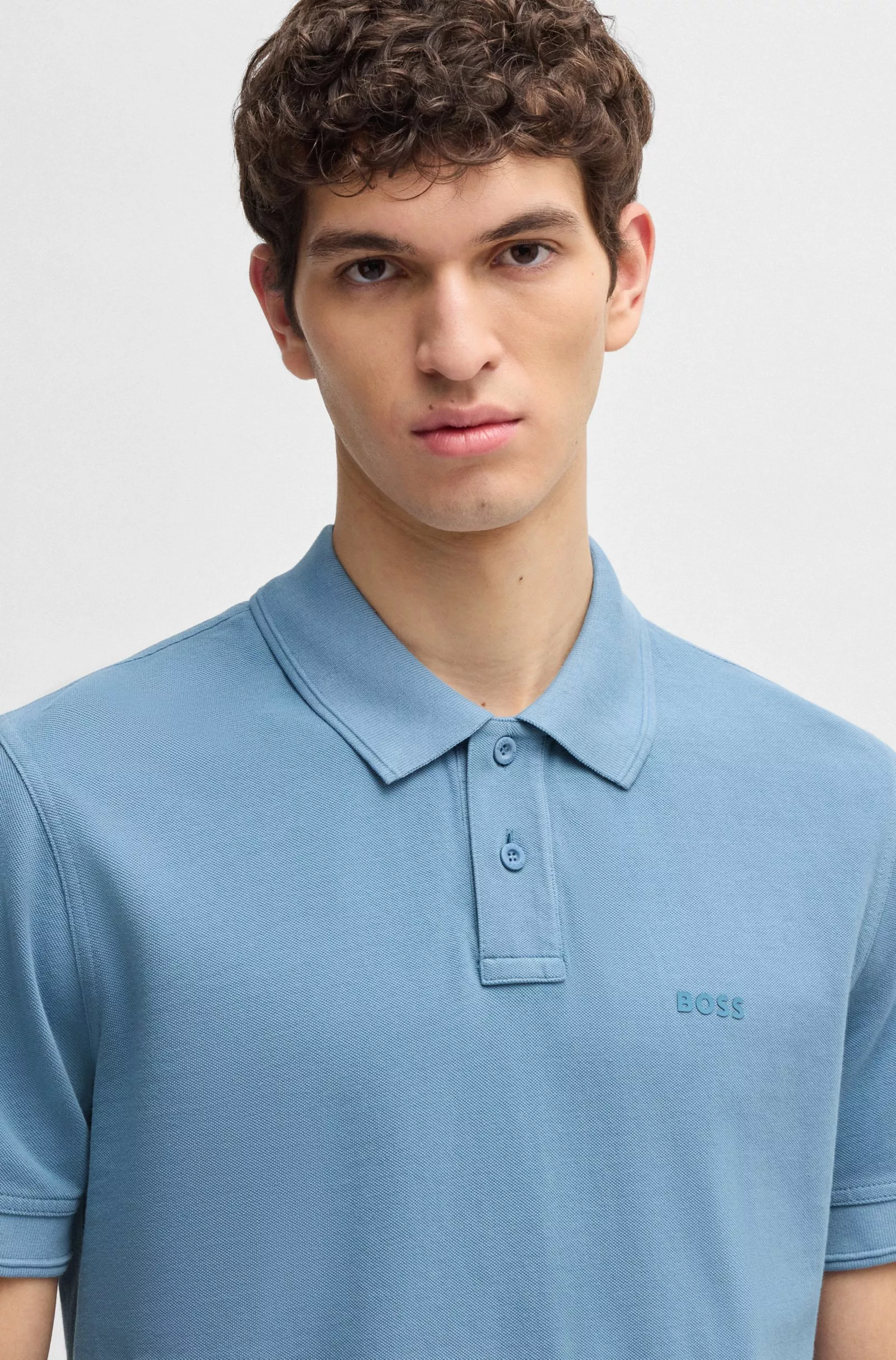 Polo en piqué de coton avec logo imprimé