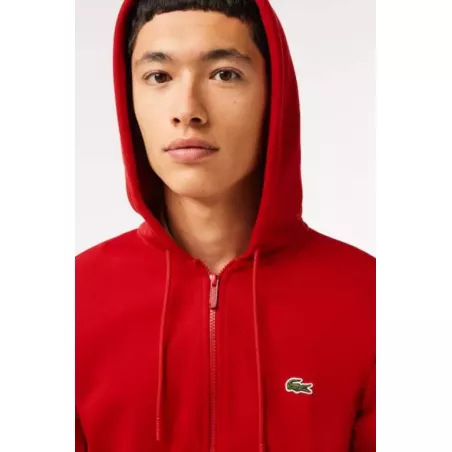 SWEATSHIRT JOGGER ZIPPÉ HOMME EN MOLLETON LACOSTE AVEC POCHE KANGOUROU