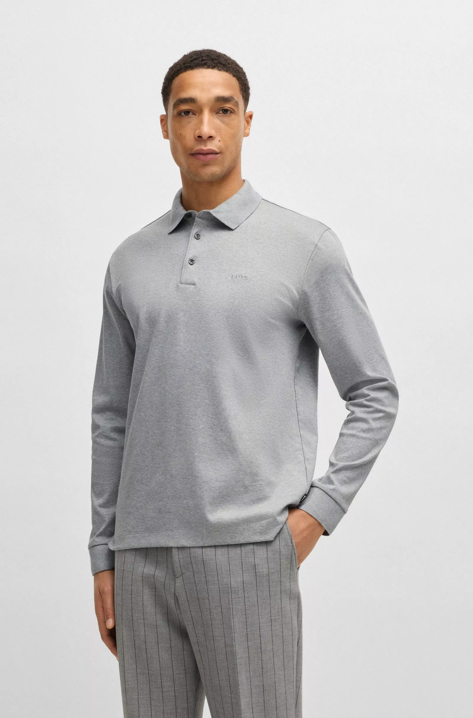 Polo en coton interlock avec logo brodé