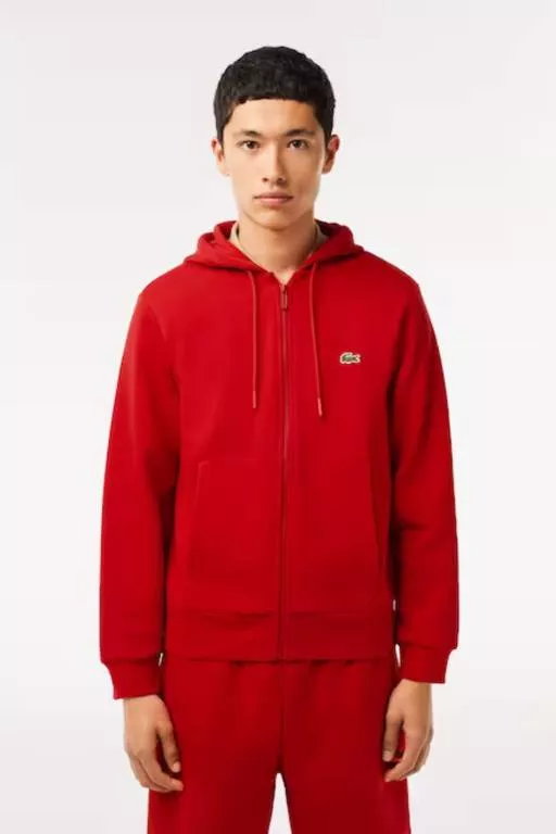 SWEATSHIRT JOGGER ZIPPÉ HOMME EN MOLLETON LACOSTE AVEC POCHE KANGOUROU