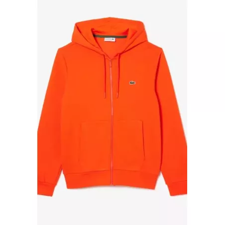 SWEATSHIRT JOGGER ZIPPÉ HOMME EN MOLLETON LACOSTE AVEC POCHE KANGOUROU