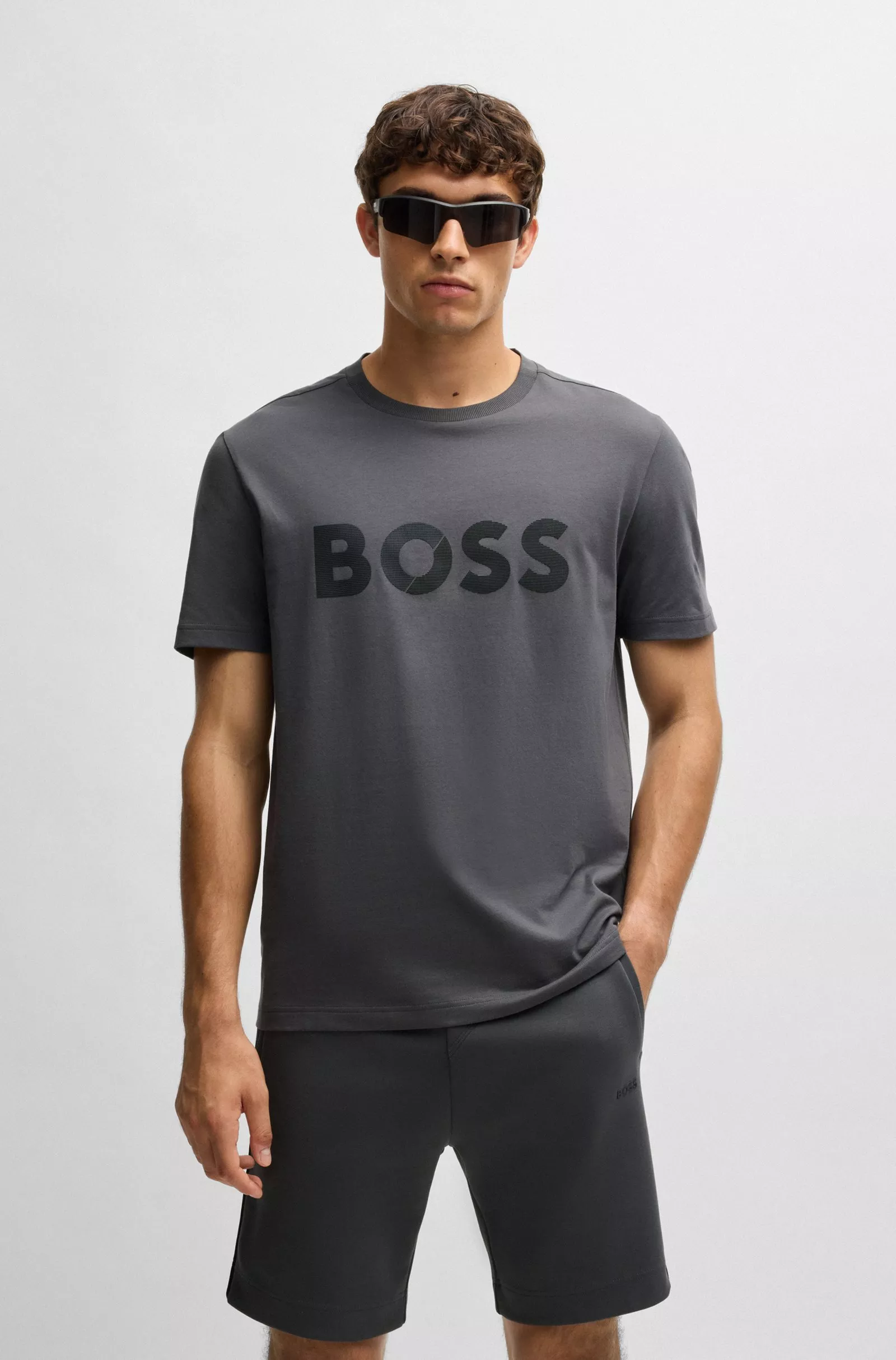 T-shirt en jersey de coton avec grand logo