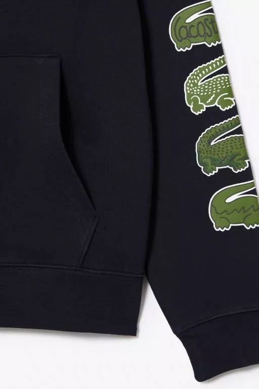 SWEATSHIRT À CAPUCHE AVEC CROCODILES CONTRASTÉS