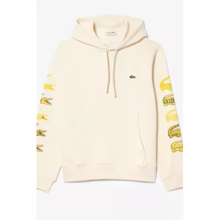 SWEATSHIRT À CAPUCHE AVEC CROCODILES CONTRASTÉS