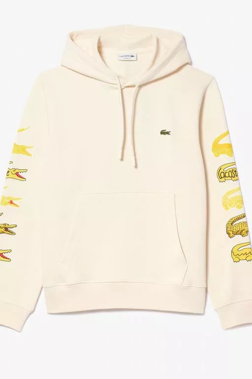 SWEATSHIRT À CAPUCHE AVEC CROCODILES CONTRASTÉS