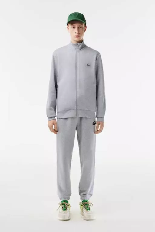 SWEATSHIRT JOGGER ZIPPÉ HOMME REGULAR FIT LACOSTE EN MOLLETON GRATTÉ