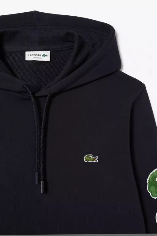 SWEATSHIRT À CAPUCHE AVEC CROCODILES CONTRASTÉS