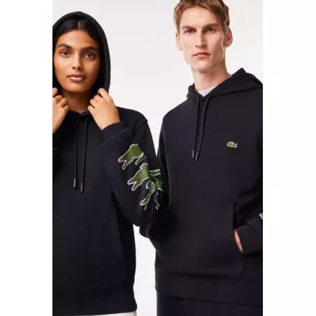 SWEATSHIRT À CAPUCHE AVEC CROCODILES CONTRASTÉS