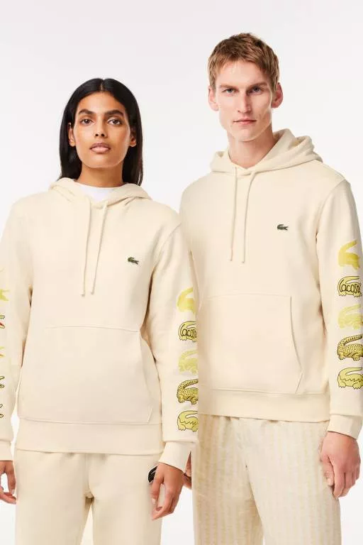 SWEATSHIRT À CAPUCHE AVEC CROCODILES CONTRASTÉS