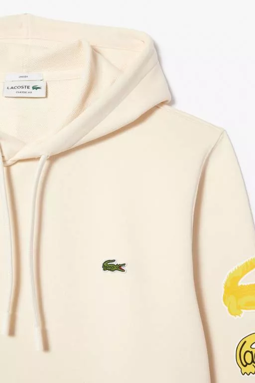 SWEATSHIRT À CAPUCHE AVEC CROCODILES CONTRASTÉS