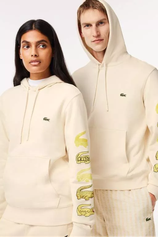 SWEATSHIRT À CAPUCHE AVEC CROCODILES CONTRASTÉS