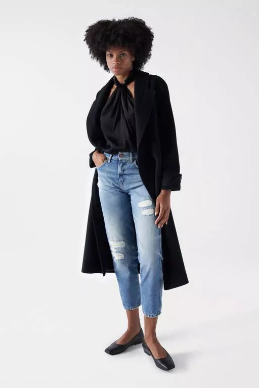 JEAN TRUE CROPPED SLIM AVEC DÉCHIRURES