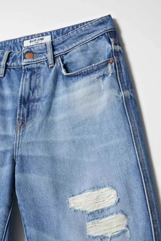 JEAN TRUE CROPPED SLIM AVEC DÉCHIRURES