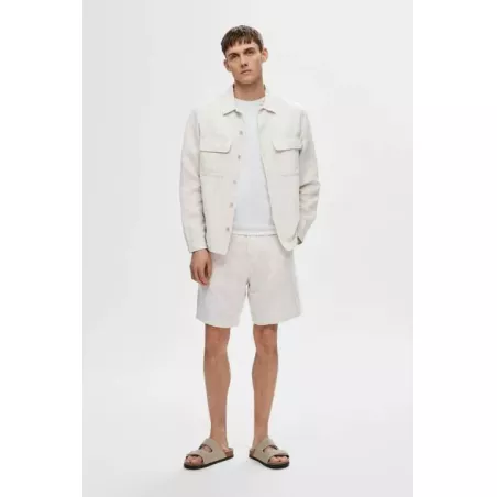 SLHMADS-LINEN OVERSHIRT LS NOOS