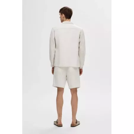 SLHMADS-LINEN OVERSHIRT LS NOOS