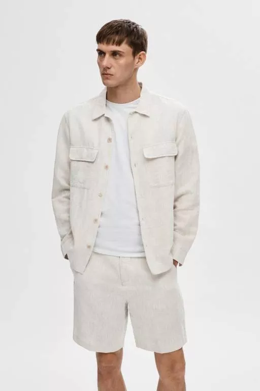 SLHMADS-LINEN OVERSHIRT LS NOOS