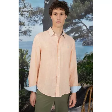 CLAY2 M STRIPED LINEN SHIRT