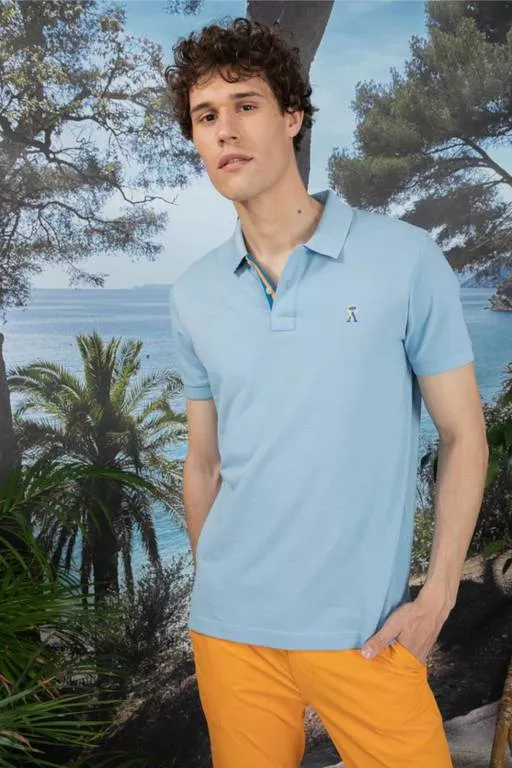 PIBO M SS BICOLOR LOGO POLO