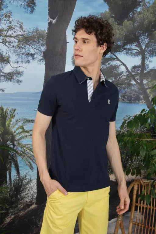 PETERSHAM2 M STRIPED DET POLO