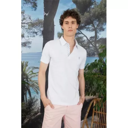 PETERSHAM2 M STRIPED DET POLO